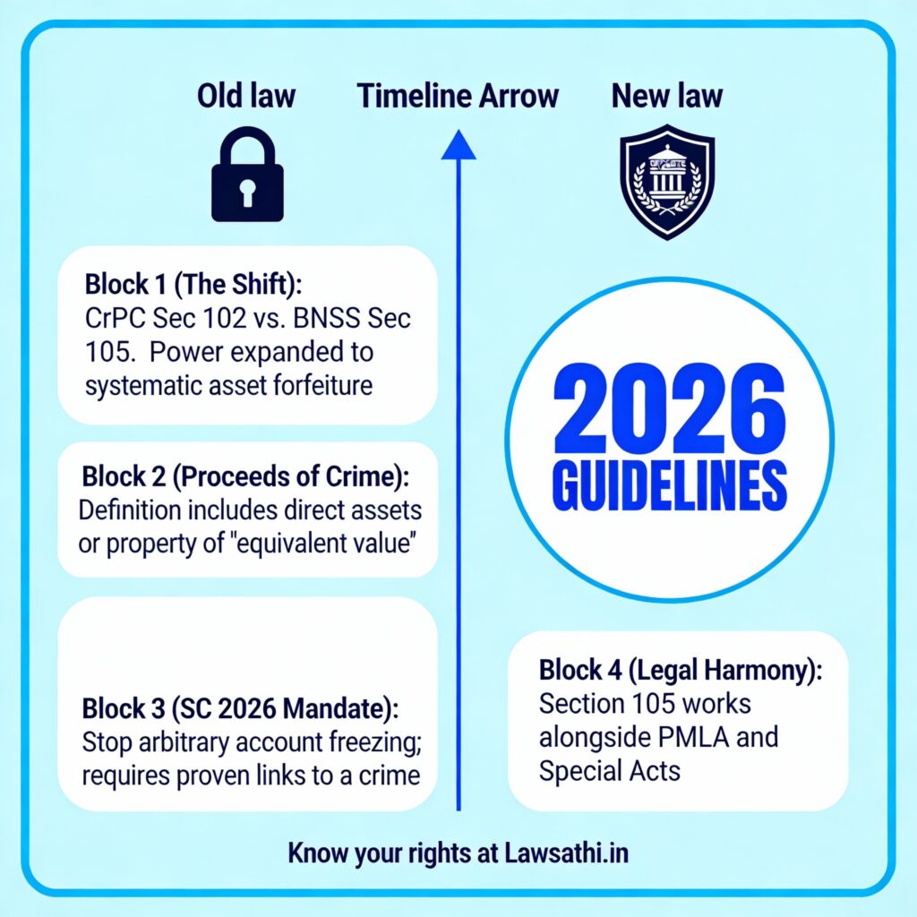 Understanding the New Paradigm: CrPC vs. BNSS Section 105