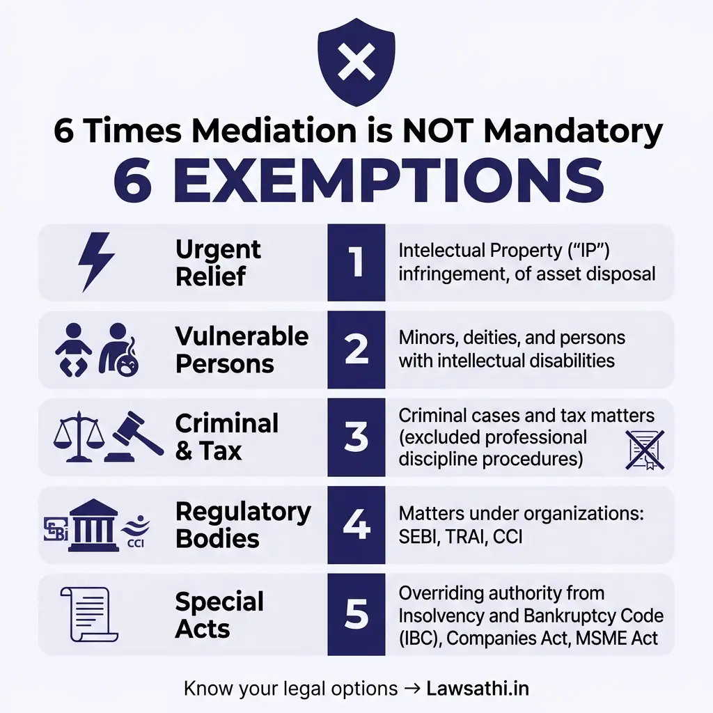 When Mediation is NOT Required: Key Exemptions & Exclusions