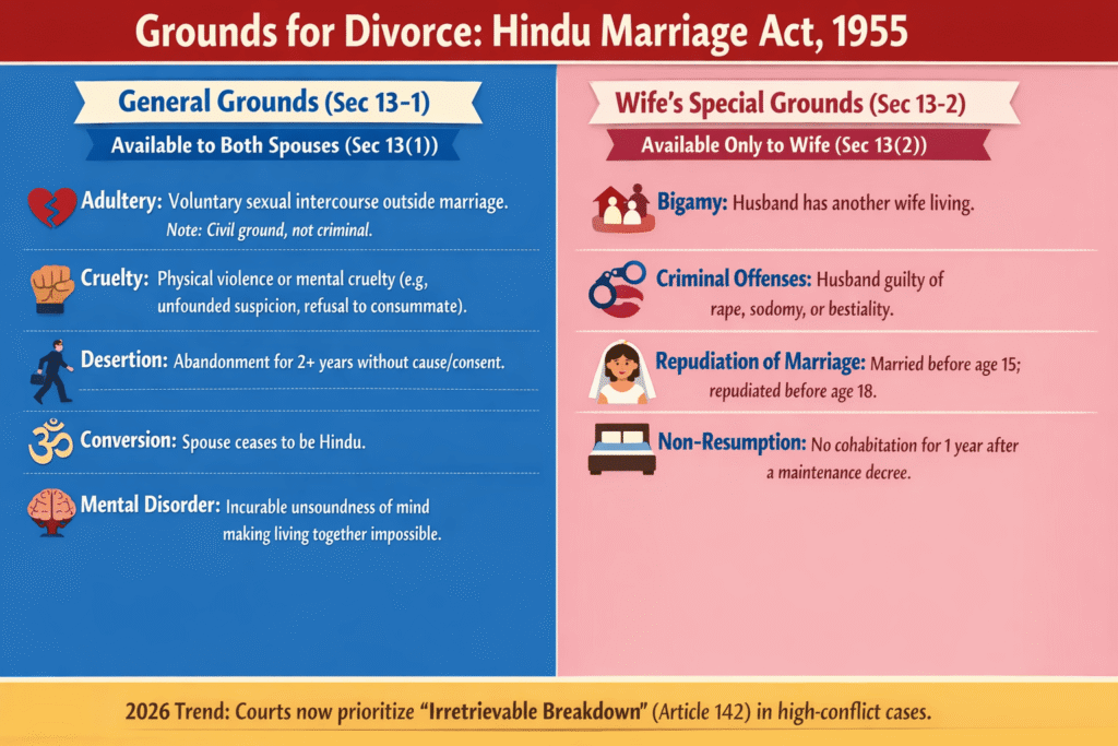 Divorce Grounds, Hindu Marriage Act, 1955