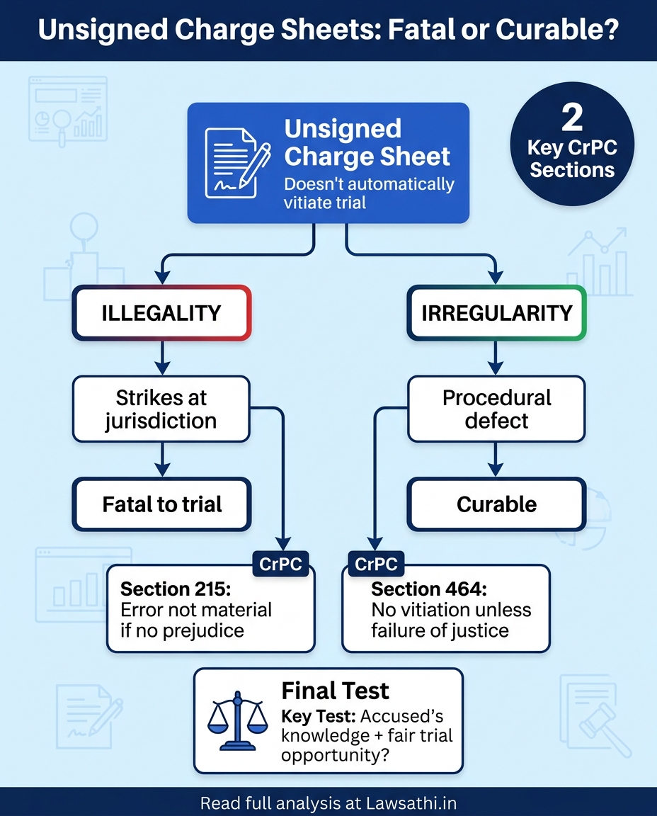 Unsigned Charge Sheets: Illegality vs. Irregularity