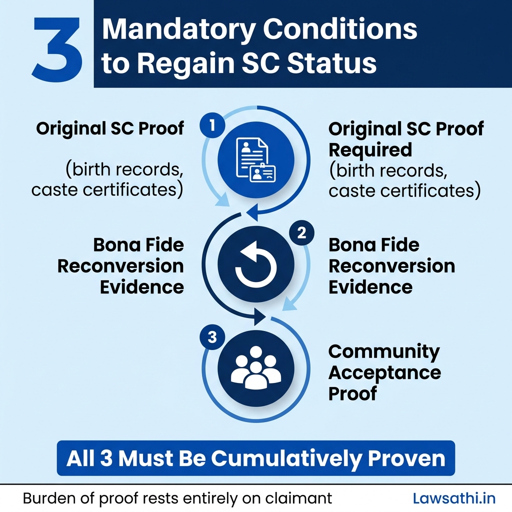 Three Mandatory Conditions to Regain SC Status Through Reconversion