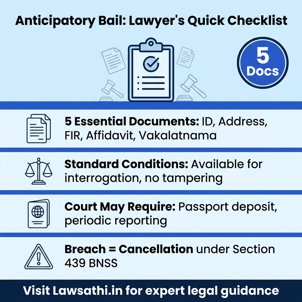 Lawyer's Practical Toolkit: Documentation Checklist & Court Conditions
