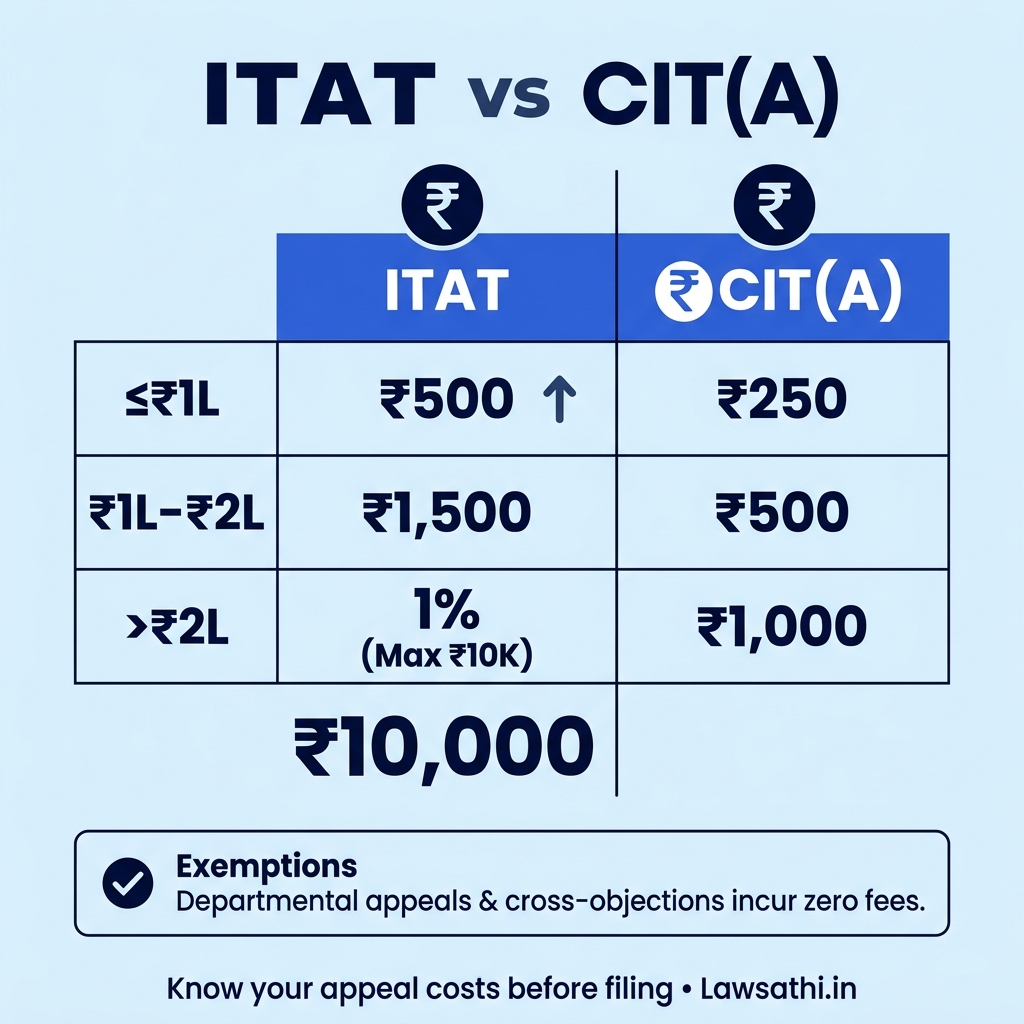 ITAT Appeal Fee Structure vs CIT(A) Fees