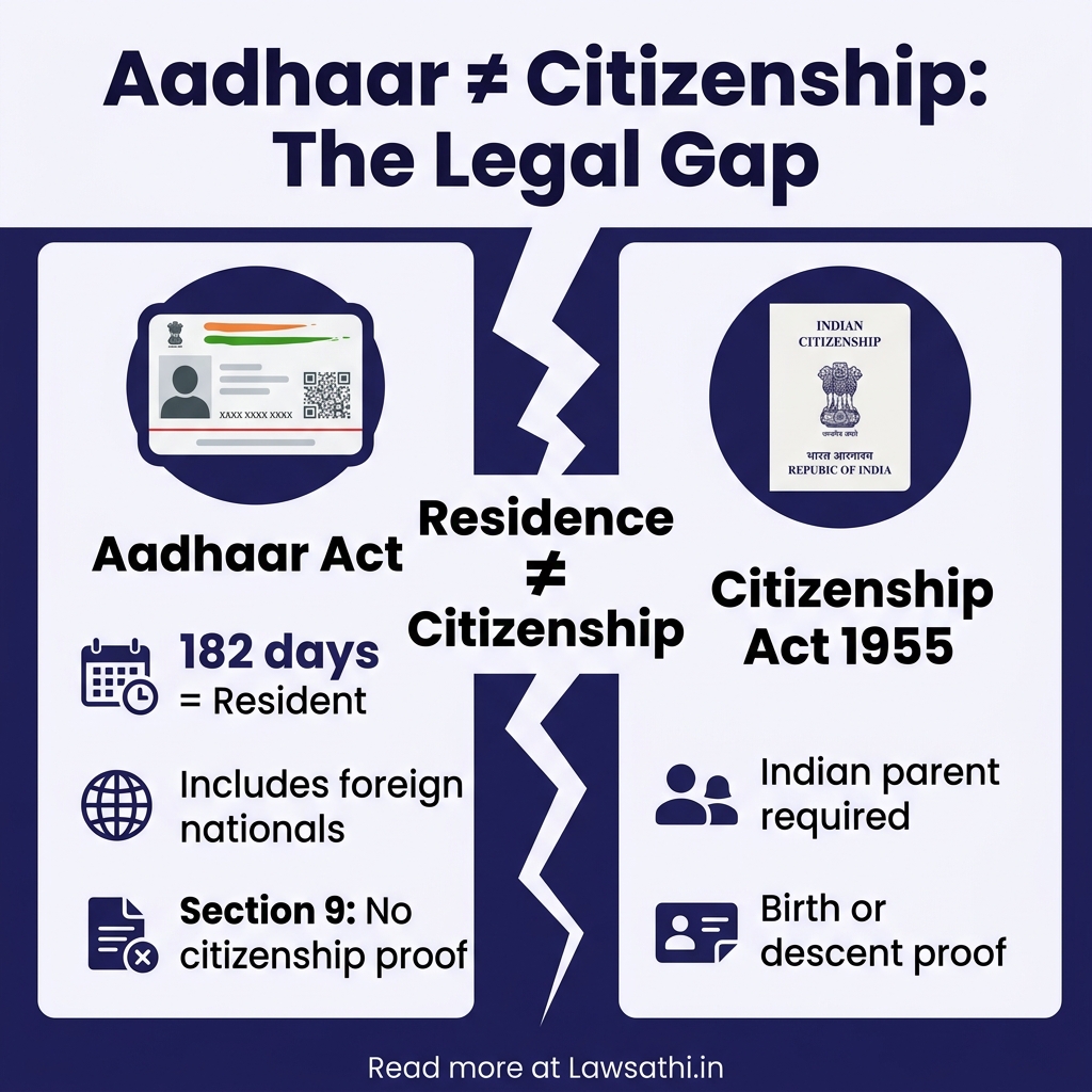Aadhaar Act vs. Citizenship Act: The Core Legal Conflict